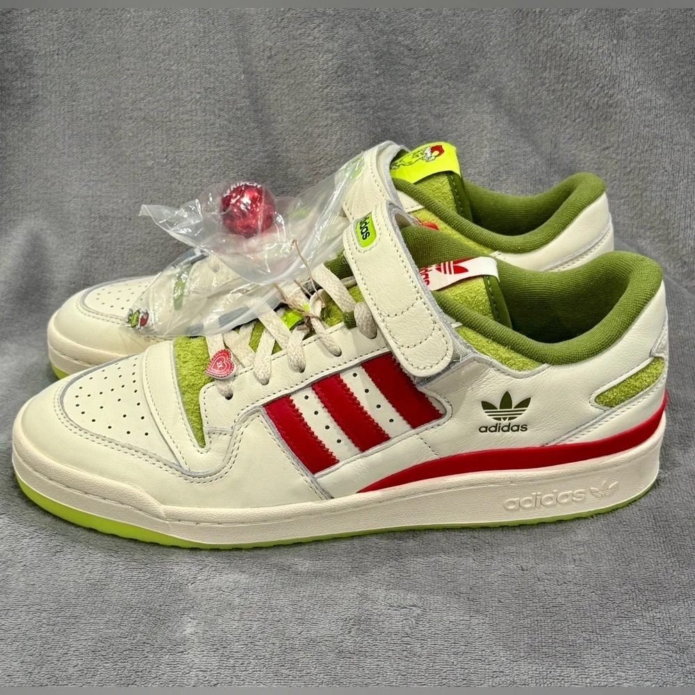 Adidas Dr. Seuss x Forum Low The Grinch - Cream White Size 11 New Christmas